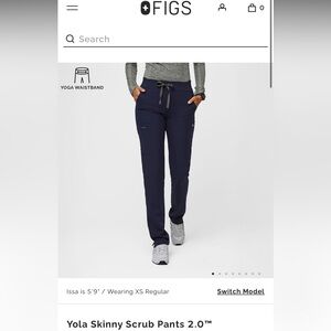 FIGS Yola Skinny Scrub Pants 2.0 - Size XS